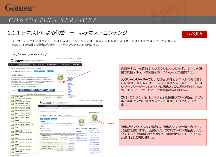 調査項目ごとの課題箇所の明示と一覧